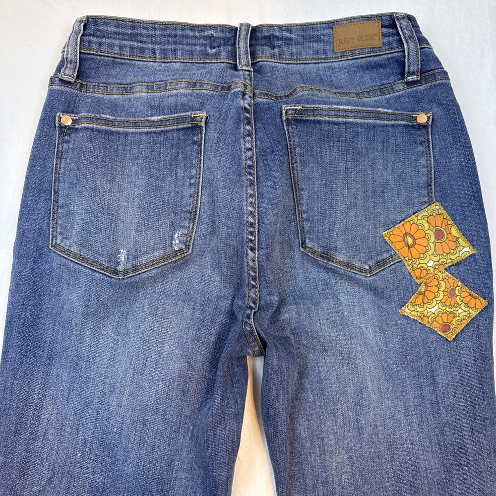 Judy Blue Jeans Womens Size 7/28 Light Blue Cotton Stretch Skinny Fit DISTRESSED